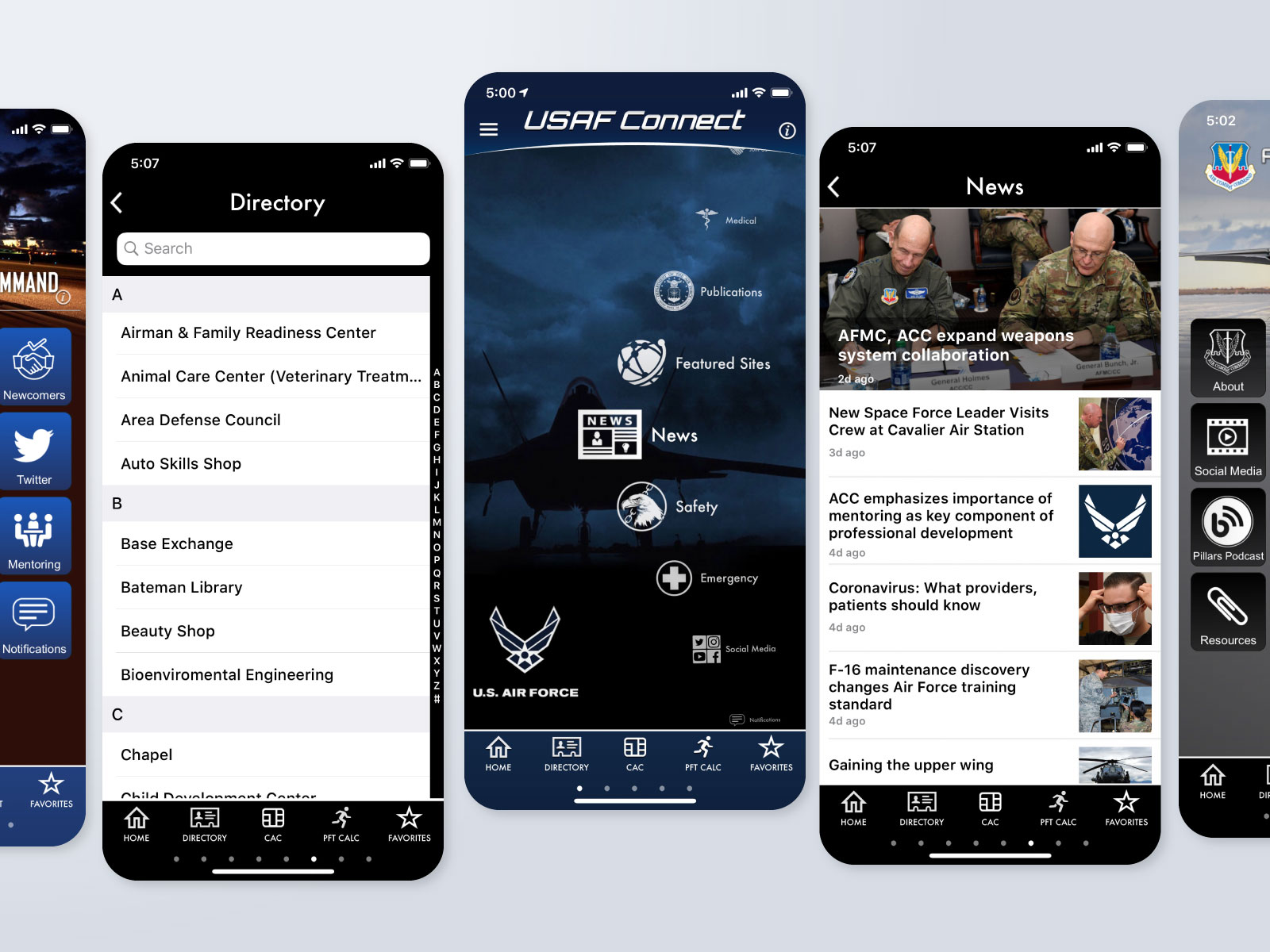 USAF Connect User Interface